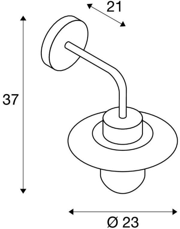 SLV MOLAT Outdoor Wandleuchte, E27, anthrazit, max. 60W, IP44 (1000820)