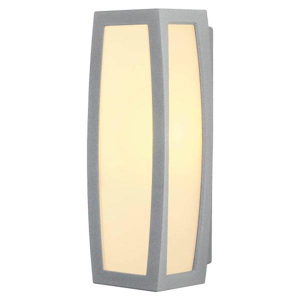 ARDEBO.de SLV MERIDIAN BOX Outdoor Wandleuchte, E27, TC-(D,H,T,Q)SE, IP54, max. 25W, silbergrau (230044)
