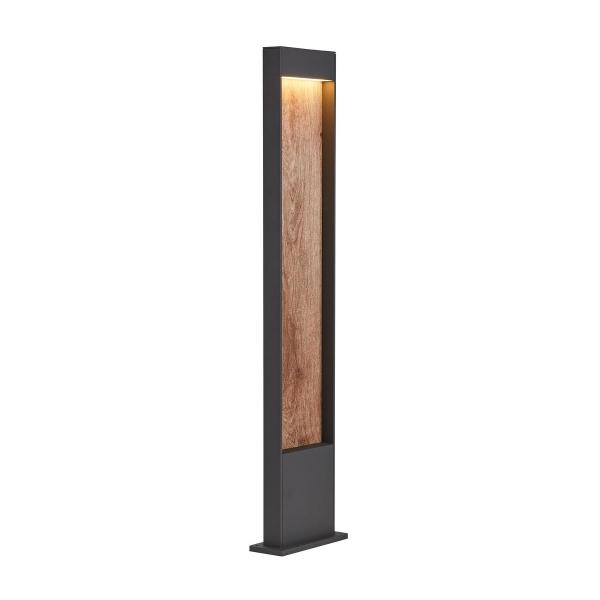 ARDEBO.de SLV FLATT POLE 100 Outdoor LED Stehleuchte, 3000K, IP65, anthrazit/braun (1002959)