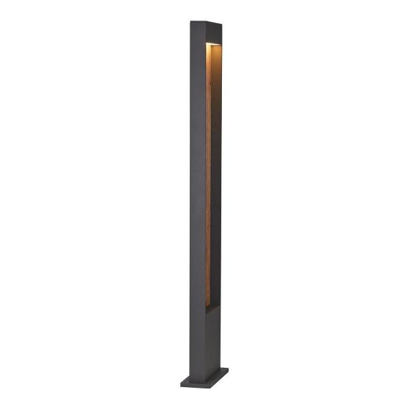 SLV FLATT POLE 100 Outdoor LED Stehleuchte, 3000K, IP65, anthrazit/braun (1002959)