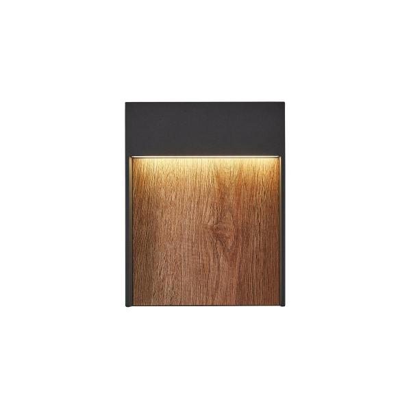 SLV FLATT Outdoor LED Wandaufbauleuchte, 14W, 500lm, 3000K, IP65, anthrazit/braun (1002953)