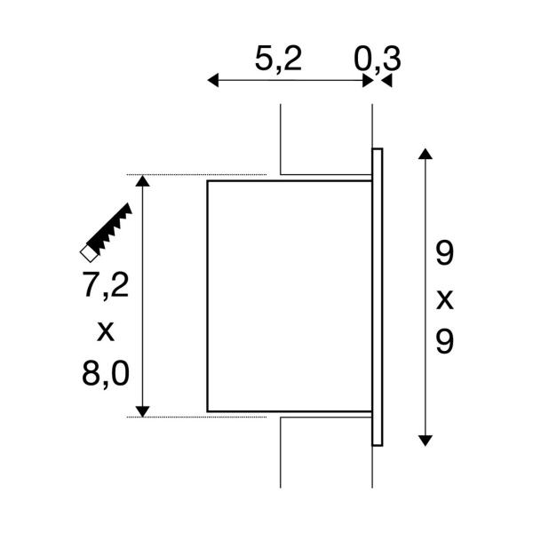 SLV FRAME CURVE LED Indoor Wandeinbauleuchte, weiß, 230V, 2700K (1000574)