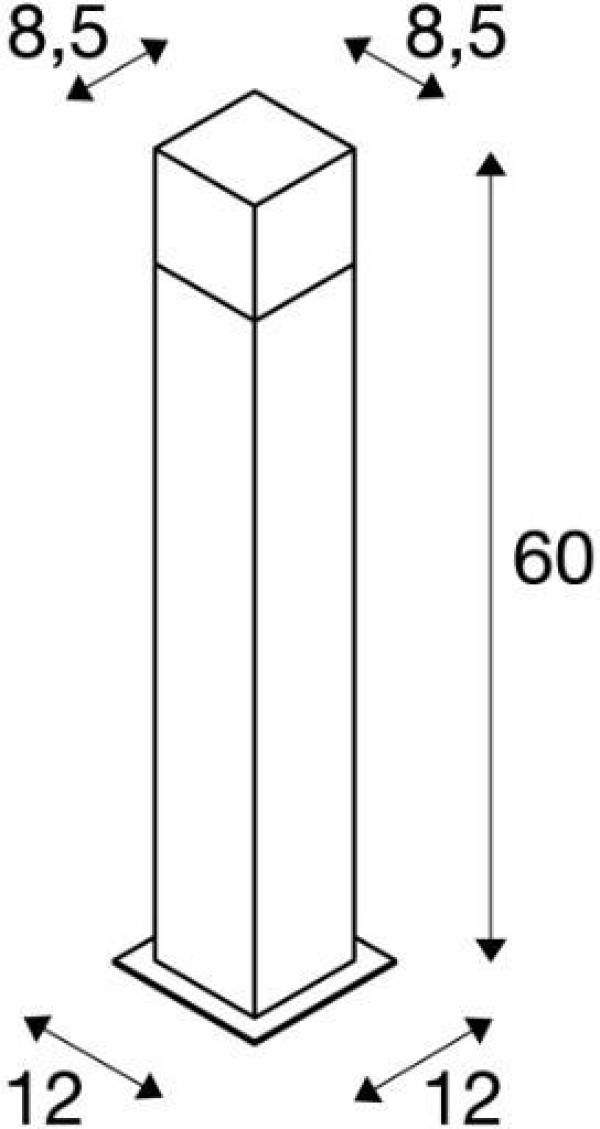 SLV GRAFIT 60 Outdoor Standleuchte, TC-DSE, IP44, anthrazit, max. 11W (231225)