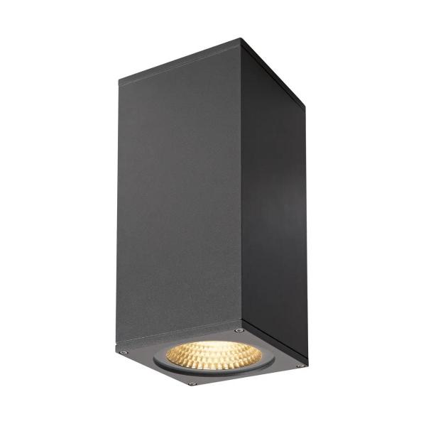 ARDEBO.de SLV BIG THEO WALL, Outdoor Wandleuchte, zweiflammig, LED, 3000K, Flood up/Beam down, silbergrau (234515)