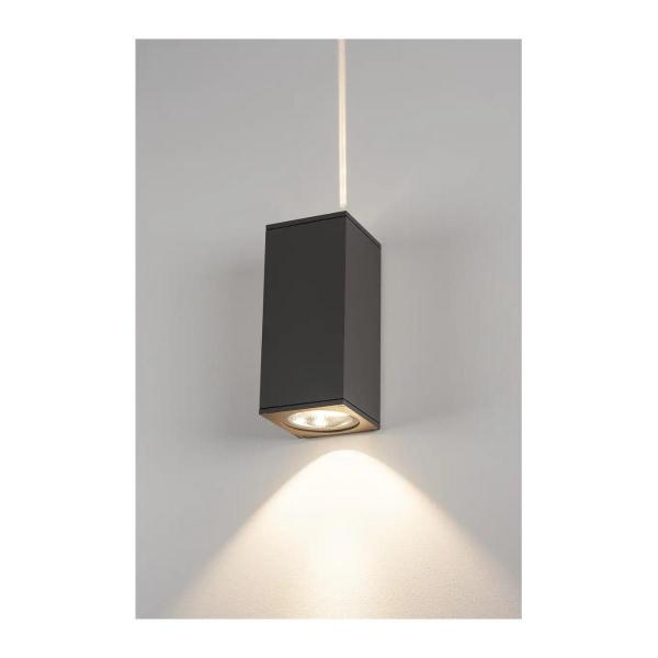 SLV BIG THEO WALL, Outdoor Wandleuchte, zweiflammig, LED, 3000K, Flood up/Beam down, silbergrau (234515)