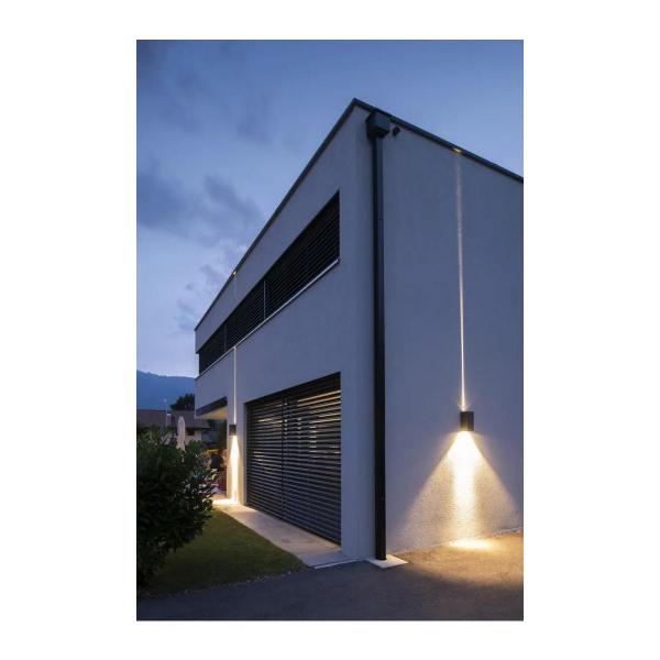 SLV BIG THEO WALL, Outdoor Wandleuchte, zweiflammig, LED, 3000K, Flood up/Beam down, silbergrau (234515)