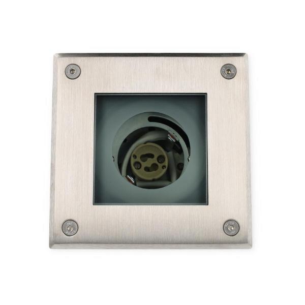 SLV DASAR 70 Outdoor Bodeneinbauleuchte, QPAR51, IP67, eckig, edelstahl 304, max. 35W (229374)