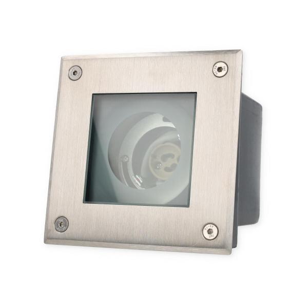 SLV DASAR 70 Outdoor Bodeneinbauleuchte, QPAR51, IP67, eckig, edelstahl 304, max. 35W (229374)