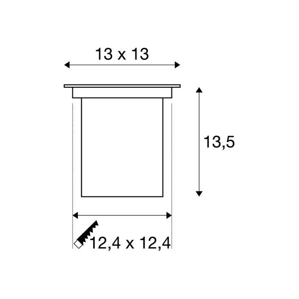 SLV DASAR 70 Outdoor Bodeneinbauleuchte, QPAR51, IP67, eckig, edelstahl 304, max. 35W (229374)