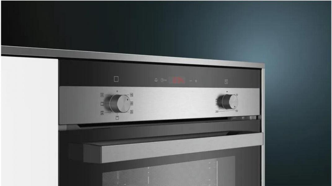 Siemens HB113FBS1 iQ100 EEK: A Einbaubackofen, 60 cm breit, 66 L, 3D-Heißluft Plus, Schnellaufheizung, Edelstahl