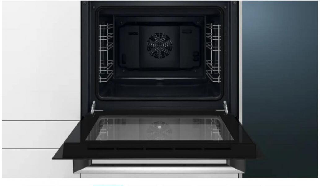 Siemens HB113FBS1 iQ100 EEK: A Einbaubackofen, 60 cm breit, 66 L, 3D-Heißluft Plus, Schnellaufheizung, Edelstahl