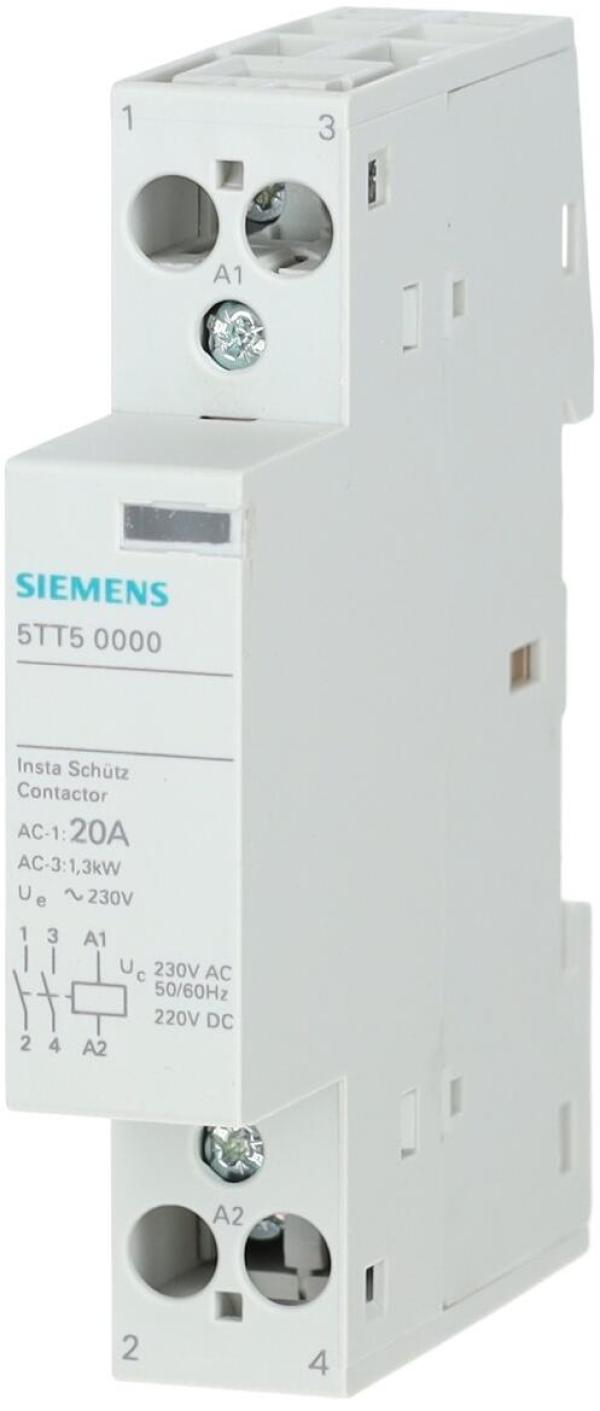 Siemens Installationsschütz 2S Kontakt f.230VAC, 400V, 20A Ansteuerung (5TT50000)
