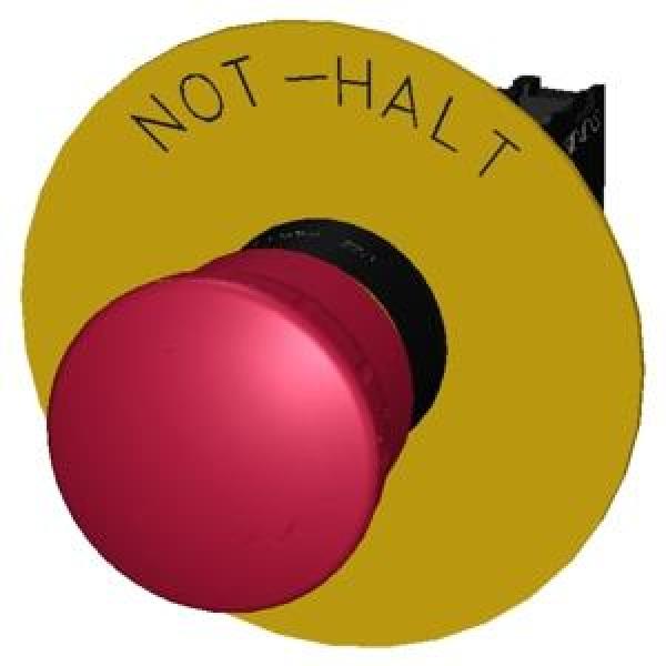 Siemens 3SU1100-1HA20-1CH0 NOT-HALT-Pilzdrucktaster, 22 mm, rund, Kunststoff, rot, 40 mm, zwangsläufige Verrastung, gemäß DIN EN ISO 13850, Zugentriegelung, Schraubanschluss