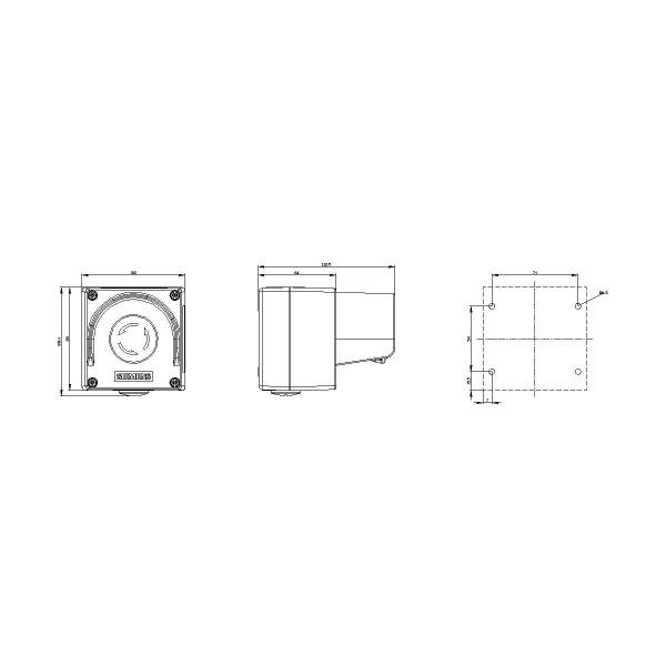Siemens 3SU1851-0NB00-2AC2 Gehäuse für Befehlsgeräte, 22 mm, rund, mit Schutzkragen, 1 Befehlsstelle Metall, A=NOT-HALT-Pilzdrucktaster rot, 40 mm, drehentriegelt, 1Ö, 1Ö, Schraubanschluss, Bodenbefestigung