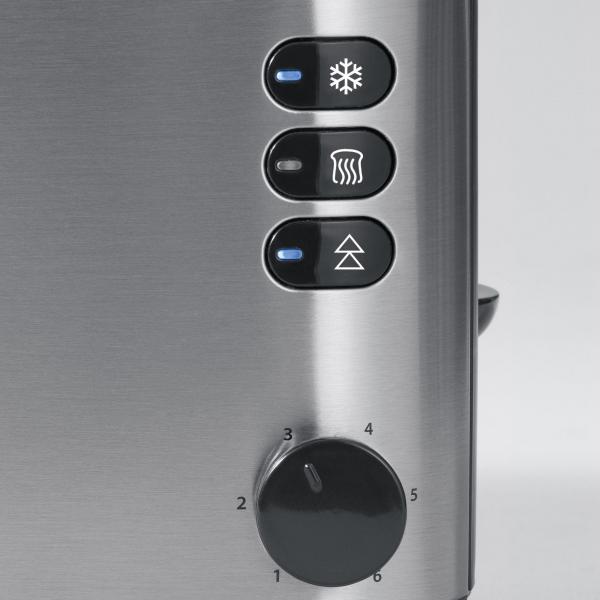 Severin AT2509 Automatik-Langschlitztoaster, 1400 W, einstellbarer Bräunungsgrad, Edelstahl gebürstet/schwarz