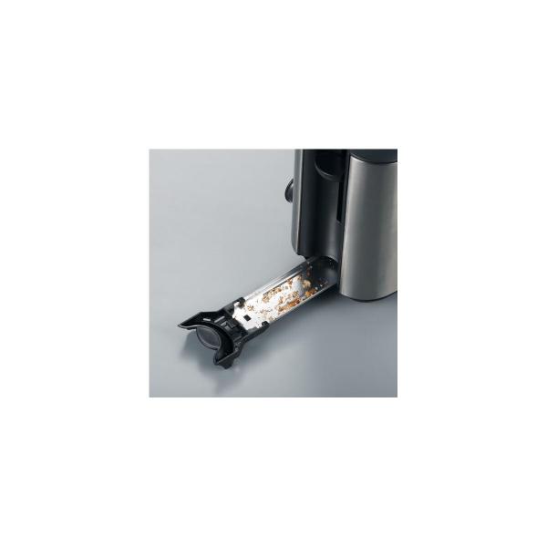 Severin AT 2515 Automatik-Langschlitztoaster, 1000W, Defroster-Stufe, Aufwärmstufe, Edelstahl gebürstet/schwarz