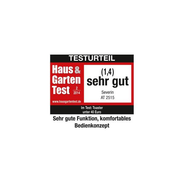 Severin AT 2515 Automatik-Langschlitztoaster, 1000W, Defroster-Stufe, Aufwärmstufe, Edelstahl gebürstet/schwarz