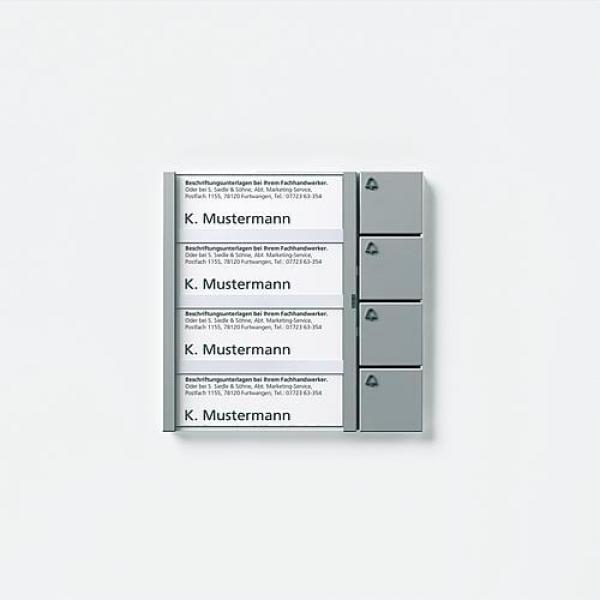 ARDEBO.de Siedle TM 611-04 SM Tasten-Modul, silber-metallic (200022042-00)