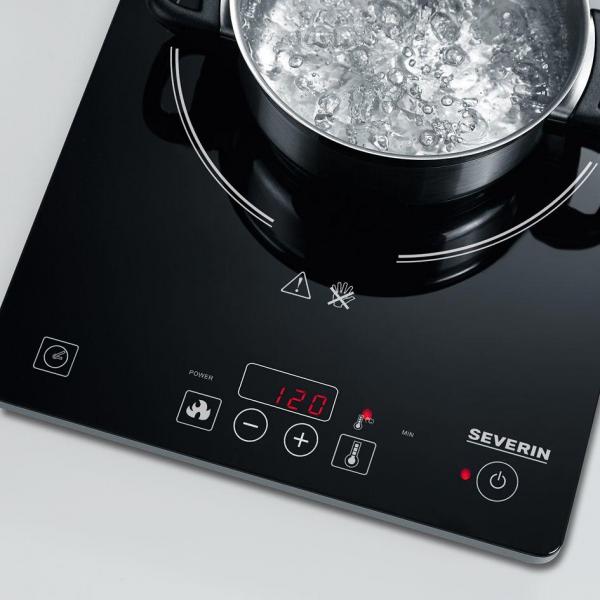 Severin KP 1071 Kochplatte, 2000 W, 10 Leistungsstufen, Glaskeramik, Induktion, schwarz