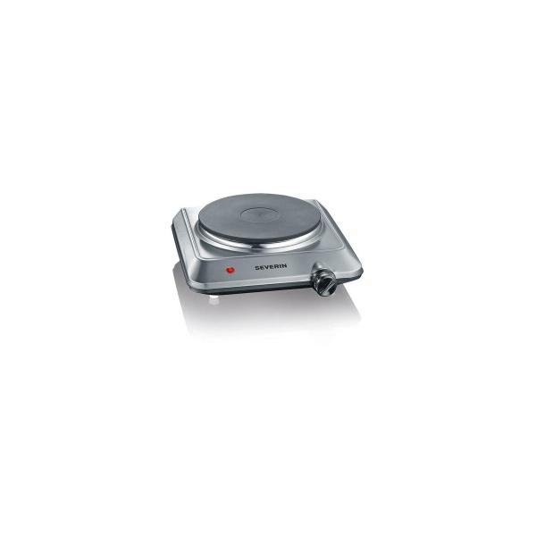 ARDEBO.de Severin KP 1092 Einzelkochplatte, 1500W, stufenlose Temperatureinstellung, Edelstahl gebürstet/schwarz
