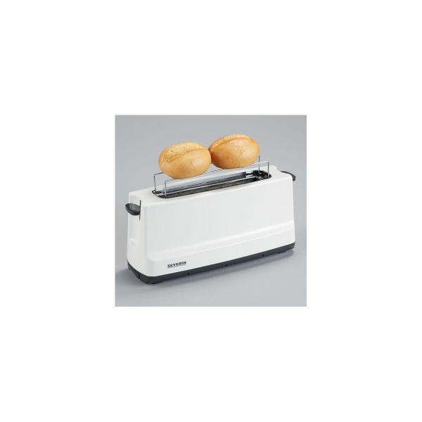 Severin AT 2232 Automatik-Langschlitztoaster, 800W, Defroster-Stufe, Aufwärm-Stufe, weiß-grau