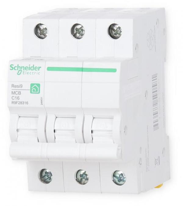 Schneider R9F28316 Leitungsschutzschalter Resi9 3-Polig, 16A, C-Charakteristik
