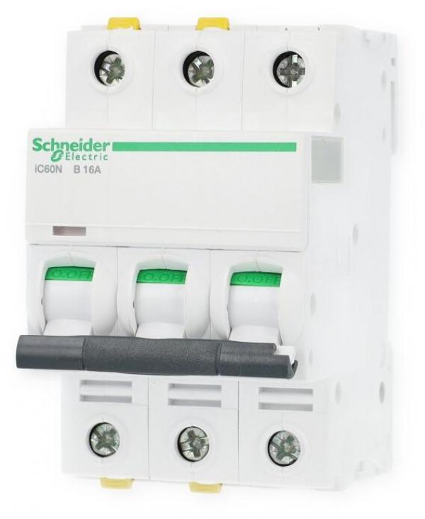 ARDEBO.de Schneider Electric A9F03316 Leitungsschutzschalter iC60N, 6 kA, B-Charakteristik, 16A, 3-Polig