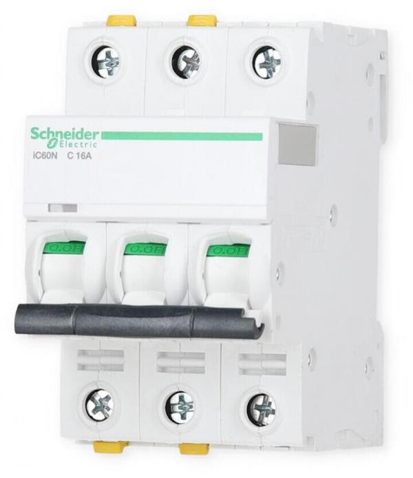 ARDEBO.de Schneider Electric A9F04316 Leitungsschutzschalter iC60N, 6 kA, C-Charakteristik, 16A, 3-Polig