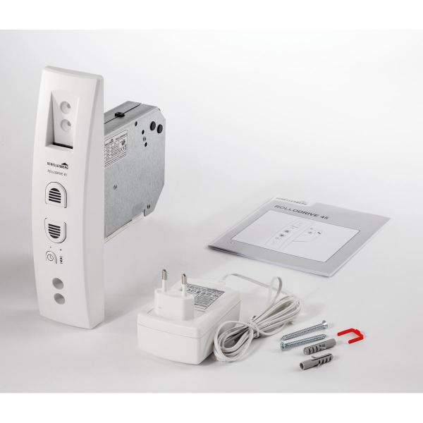 Schellenberg RolloDrive 45 Rollladengurtantrieb, bis 4 m², elektrischer Gurtwickler Unterputz, weiß (22745)