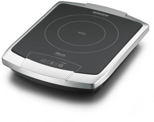 ARDEBO.de Rommelsbacher CT 2203/TC Einzelkochplatte, Glaskeramik, 2200 W, 2-Kreis, Touch Control, schwarz/Edelstahl