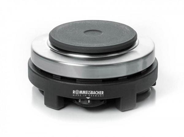 Rommelsbacher RK501 Reisekochplatte, 500 W, Gussheizplatte, edelstahl/schwarz
