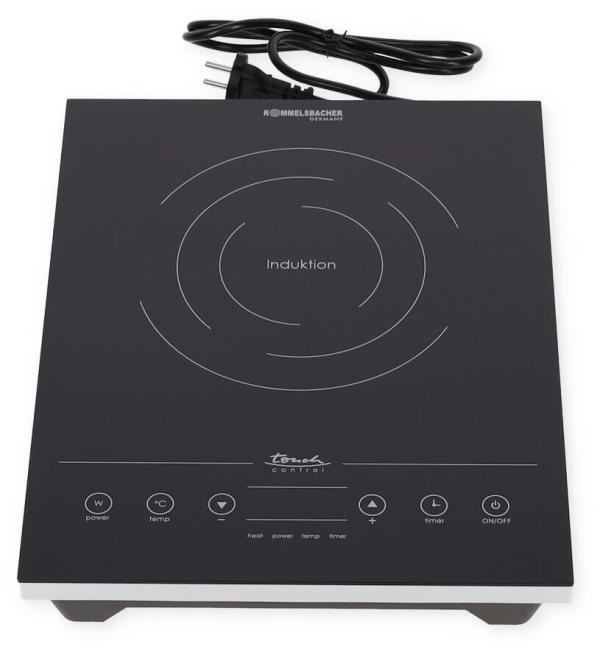 Rommelsbacher CT 2010/IN Einzelkochplatte, Induktion, 2000 W, Glaskeramik, schwarz