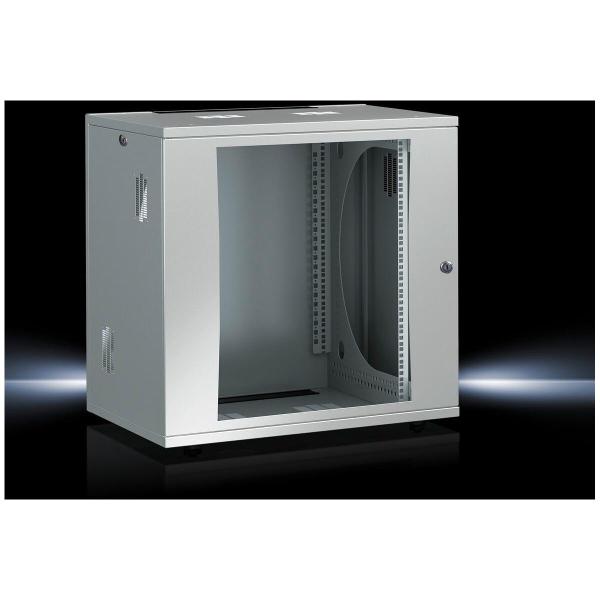 ARDEBO.de Rittal DK 7507200 Netzwerkschrank/Wandverteiler 15HE, 19 Zoll, BxHxT: 700x758x700mm, Sichtscheibe, grau