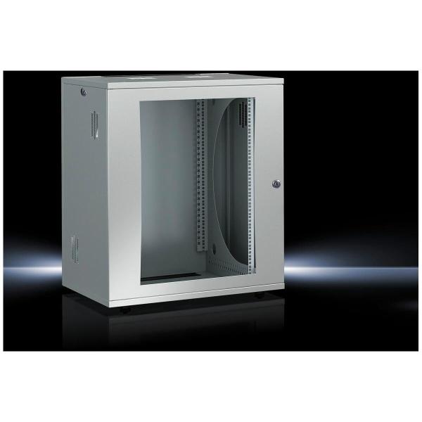 ARDEBO.de Rittal DK 7507210 Netzwerkschrank/Wandverteiler 18HE, 19 Zoll, BxHxT: 700x892x700mm, Sichtscheibe, grau