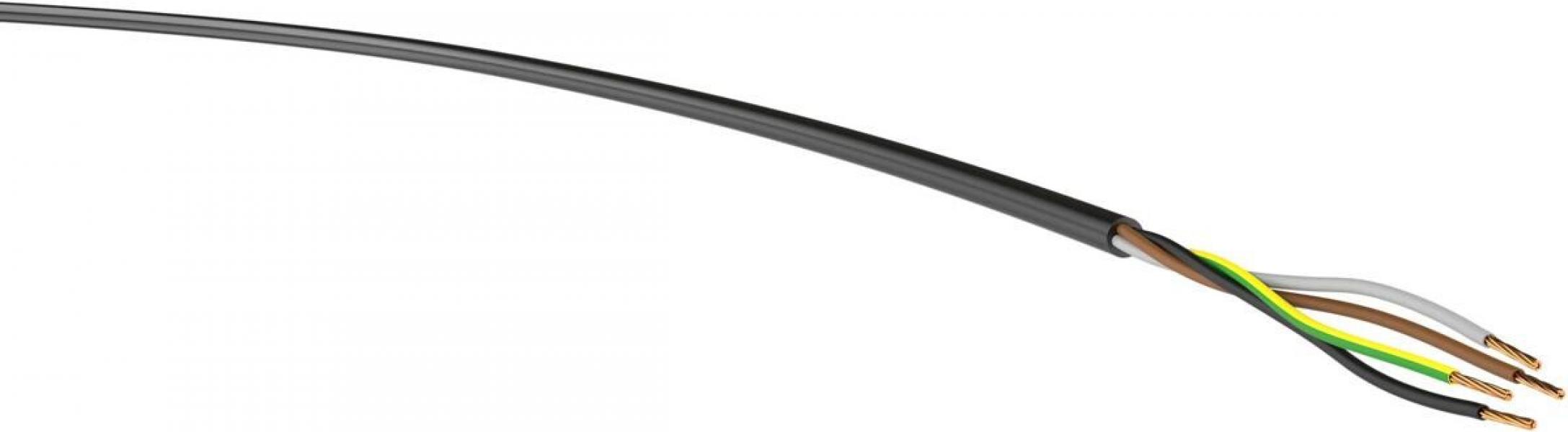 ARDEBO.de Elmat PVC-Schlauchleitung H03VV-F 4G0,75 sw Ri.50, schwarz, Ring, 50 m