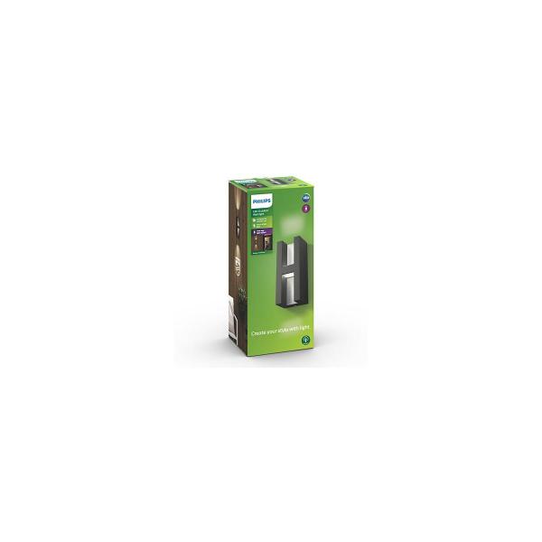 Philips myGarden LED Wandleuchte, 4,5W, 1000lm, IP44, anthrazit (915005377301)