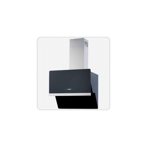 Wolkenstein W S4-60A++BTZ Schräghaube, Breite 60 cm, Umluftbetrieb, Abluftbetrieb, Fettfilter spülmaschinenfest, Beleuchtung verdeckter LED Strip, Touch Control, Display, Schwarz/Edelstahl