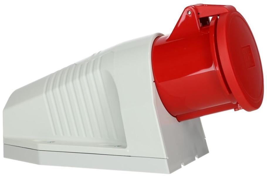 Walther Werke (160) CEE-Wandsteckdose, zur Außenbefestigung, 63 A, 5-polig, mit einer Kabeleinführung oben