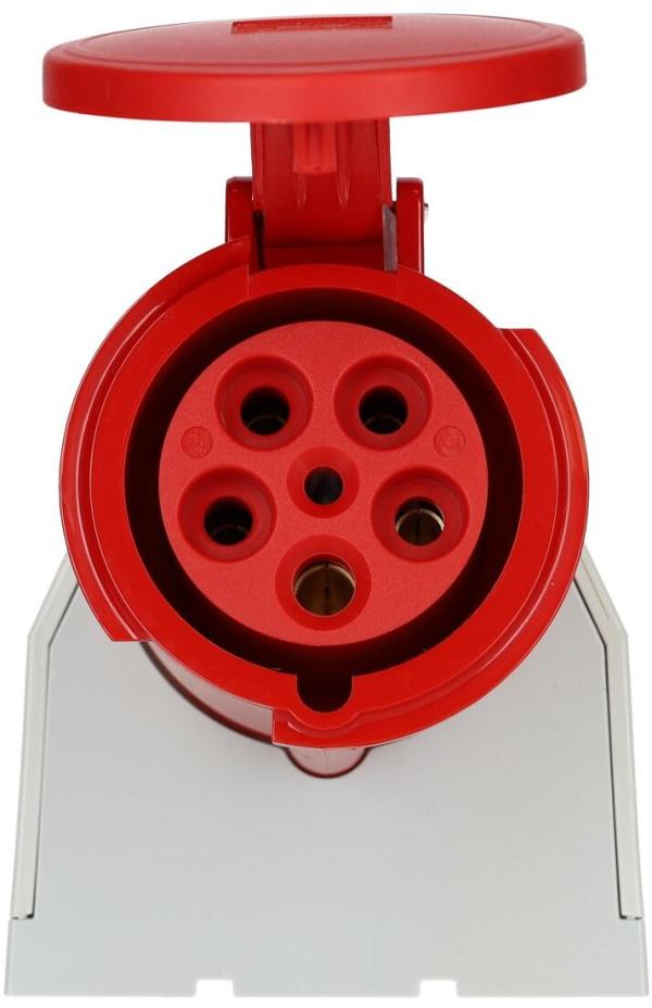 Walther Werke (160) CEE-Wandsteckdose, zur Außenbefestigung, 63 A, 5-polig, mit einer Kabeleinführung oben