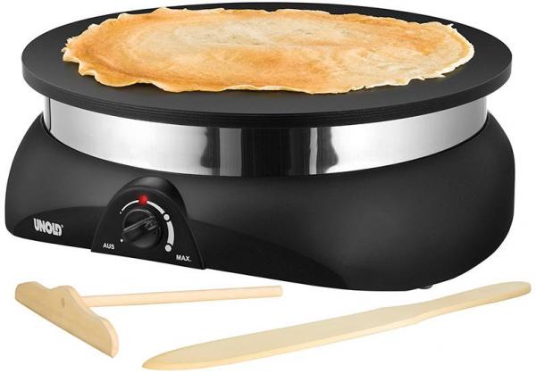 ARDEBO.de Unold Profi 48155 Crepesmaker, 1250 W, stufenloser Temperaturregler, schwarz/edelstahl