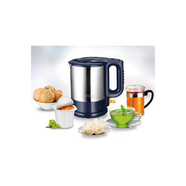 Unold 18018 Edition Blue Blitzkocher, 2200W, 1,5l, Trockengehschutz, Kochstopp, Edelstahl/blau