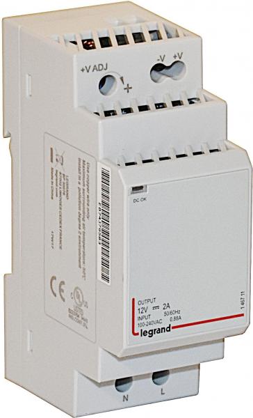 ARDEBO.de Bticino (146711) Spannungsversorgung 12VDC 2A, 2-modulig,Versorgungsspannung 100 - 240 VAC