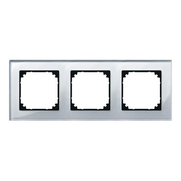 ARDEBO.de Merten MEG4030-2320 Echtglasrahmen, Kristallweiß, 3fach