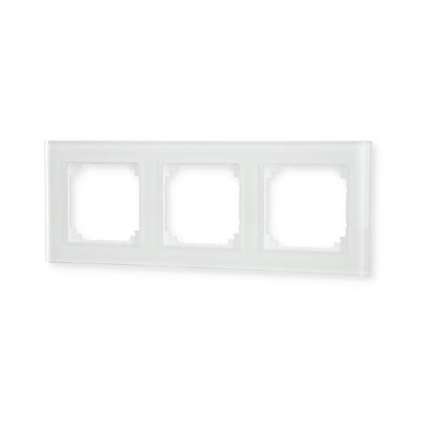 Merten MEG4030-2320 Echtglasrahmen, Kristallweiß, 3fach
