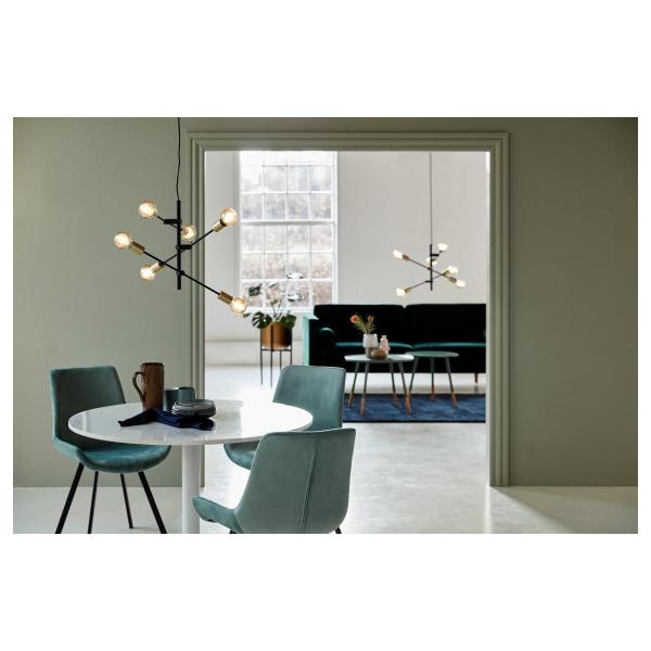 Nordlux Josefine Pendelleuchte Matt, 6-Flammig, 6x25 Watt, E27, IP20, schwarz (48933003)