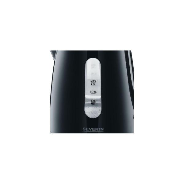 Severin WK 3410 Wasserkocher, 2200W, 1l, Kalkfilter, Dampfstopp-Automatik, Überhitzungsschutz, schwarz