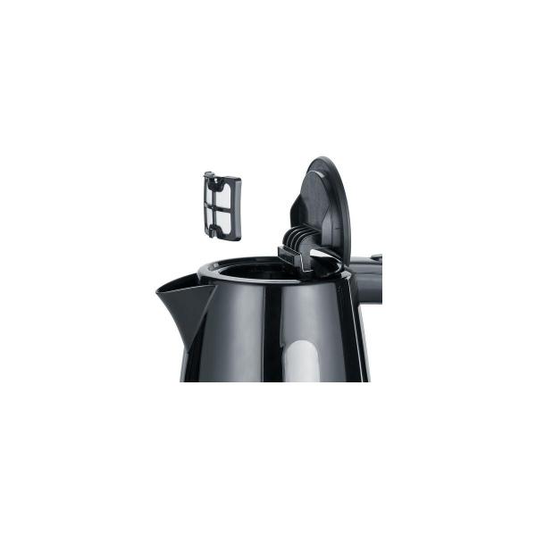 Severin WK 3410 Wasserkocher, 2200W, 1l, Kalkfilter, Dampfstopp-Automatik, Überhitzungsschutz, schwarz