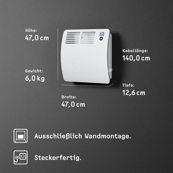 STIEBEL ELTRON CON 10 Premium Wandkonvektor, 1.00kW/230V, alpinweiß (237831)