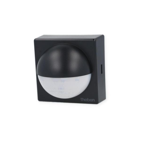 Theben theLuxa R180 BK Bewegungsmelder (PIR) Wandmontage außen IP55, Lichtsteuerung, 180° halbrund, max. 12 m, schwarz 1010201