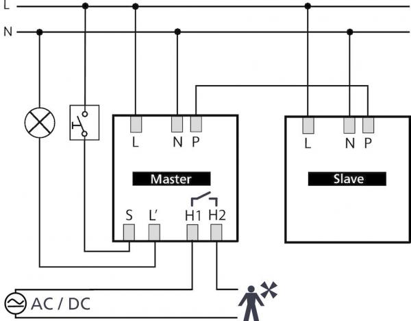 Theben theRonda P360 Slave UP WH Präsenzmelder (PIR) Deckenmontage Unterputz innen, 360° rund, Slave-Version, 24 m, weiß 2080030
